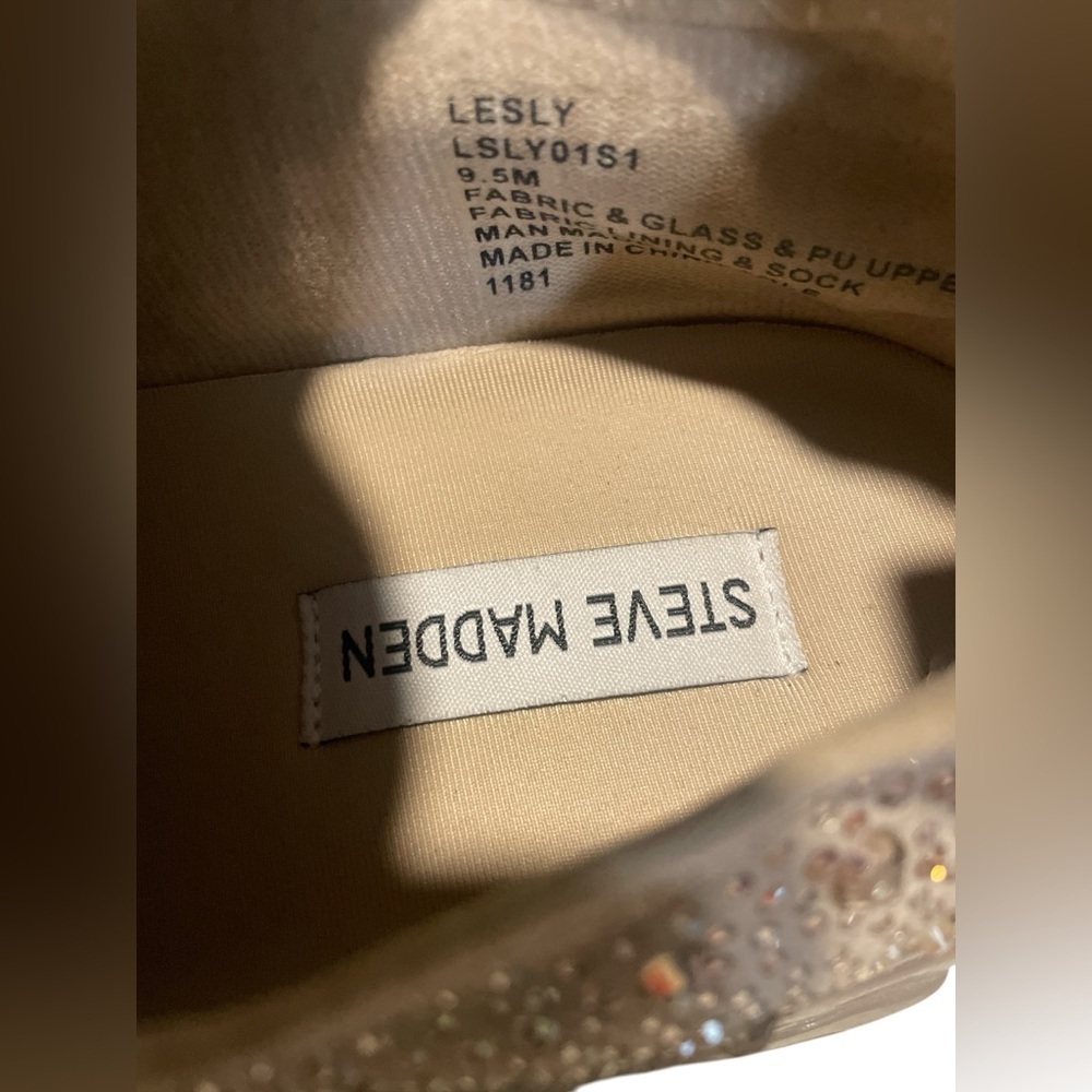 Steve Madden Lesly Beige with Rhinestones Size 9.5 - Picture 4 of 4